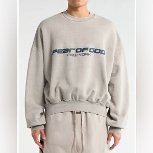 Fear of God New York Logo Graphic Print Relaxed Sweatshirt Mens M